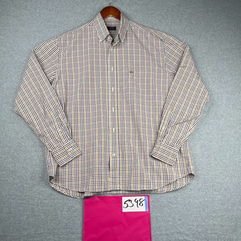Paul & Shark Yachting Shirt 43 Colorful Check Casual Button Up Long Sleeve Mens